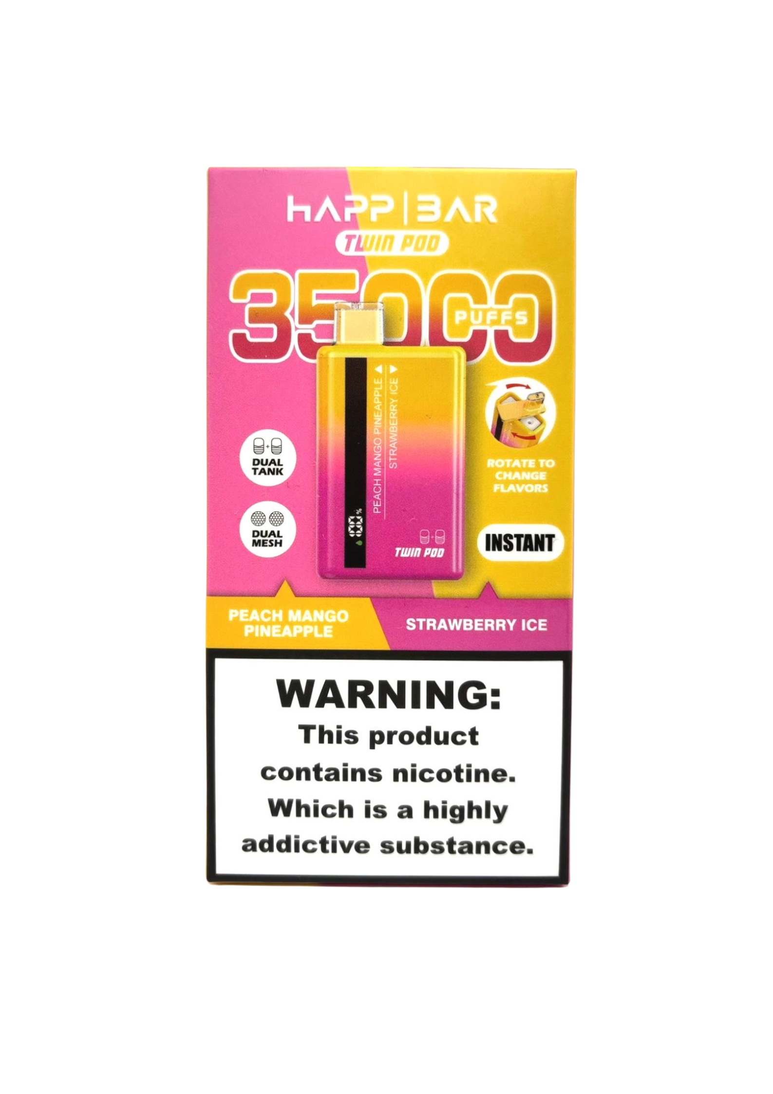 Happ Bar 35k – PEACH MANGO PINEAPPLE + STRAWBERRY ICE